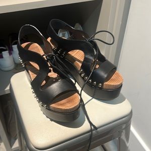 Balenciaga leather studded platform sandals